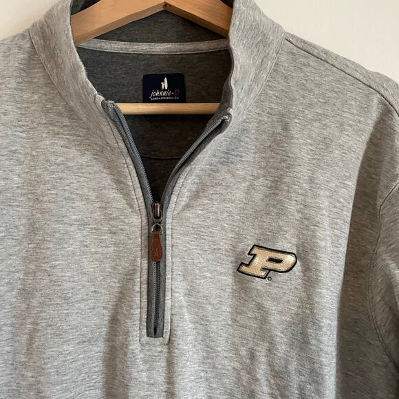 Johnnie-O Purdue Sully 1/4 Zip Gray Sweatshirt Men's SZ XL Gold Boilermakers EUC - Picture 4 of 10